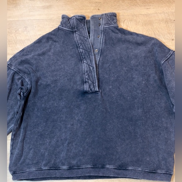 Aerie Women’s Getaway Quarter Snap Sweatshirt Size Large - Picture 3 of 7